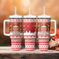 Monaco Christmas Tumbler With Handle Joyeux Noel Coat Of Arms - Wonder Print Shop