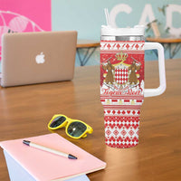 Monaco Christmas Tumbler With Handle Joyeux Noel Coat Of Arms - Wonder Print Shop