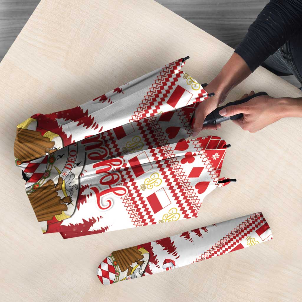 Monaco Christmas Umbrella Joyeux Noel Coat Of Arms - Wonder Print Shop