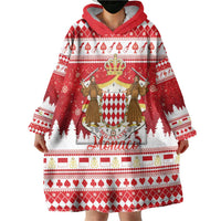Monaco Christmas Wearable Blanket Hoodie Joyeux Noel Coat Of Arms - Wonder Print Shop