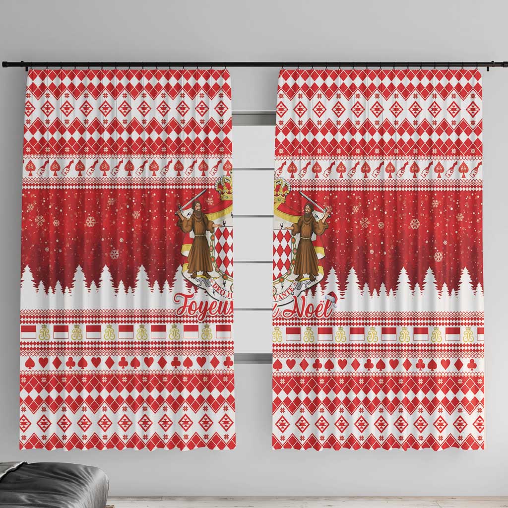 Monaco Christmas Window Curtain Joyeux Noel Coat Of Arms - Wonder Print Shop