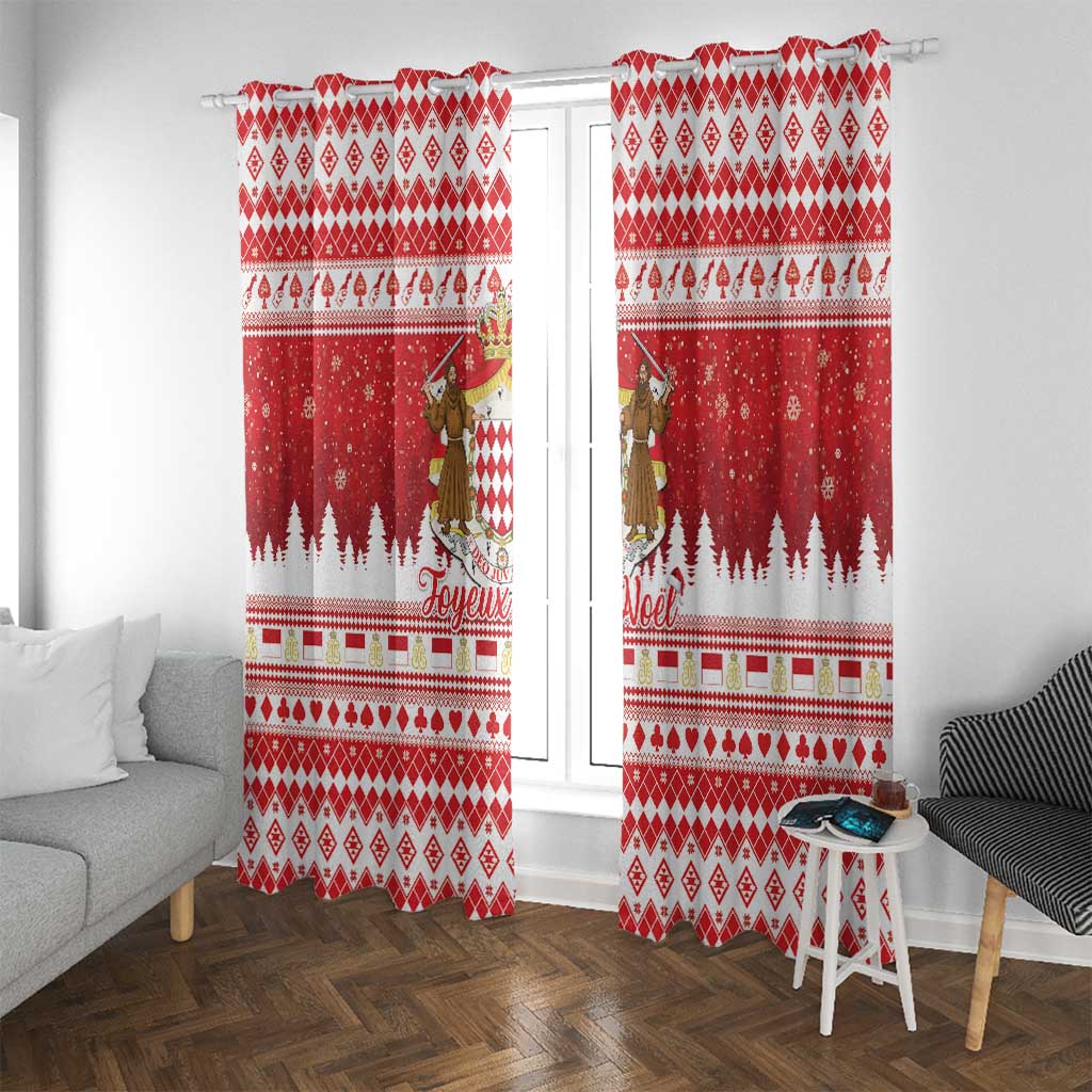 Monaco Christmas Window Curtain Joyeux Noel Coat Of Arms - Wonder Print Shop