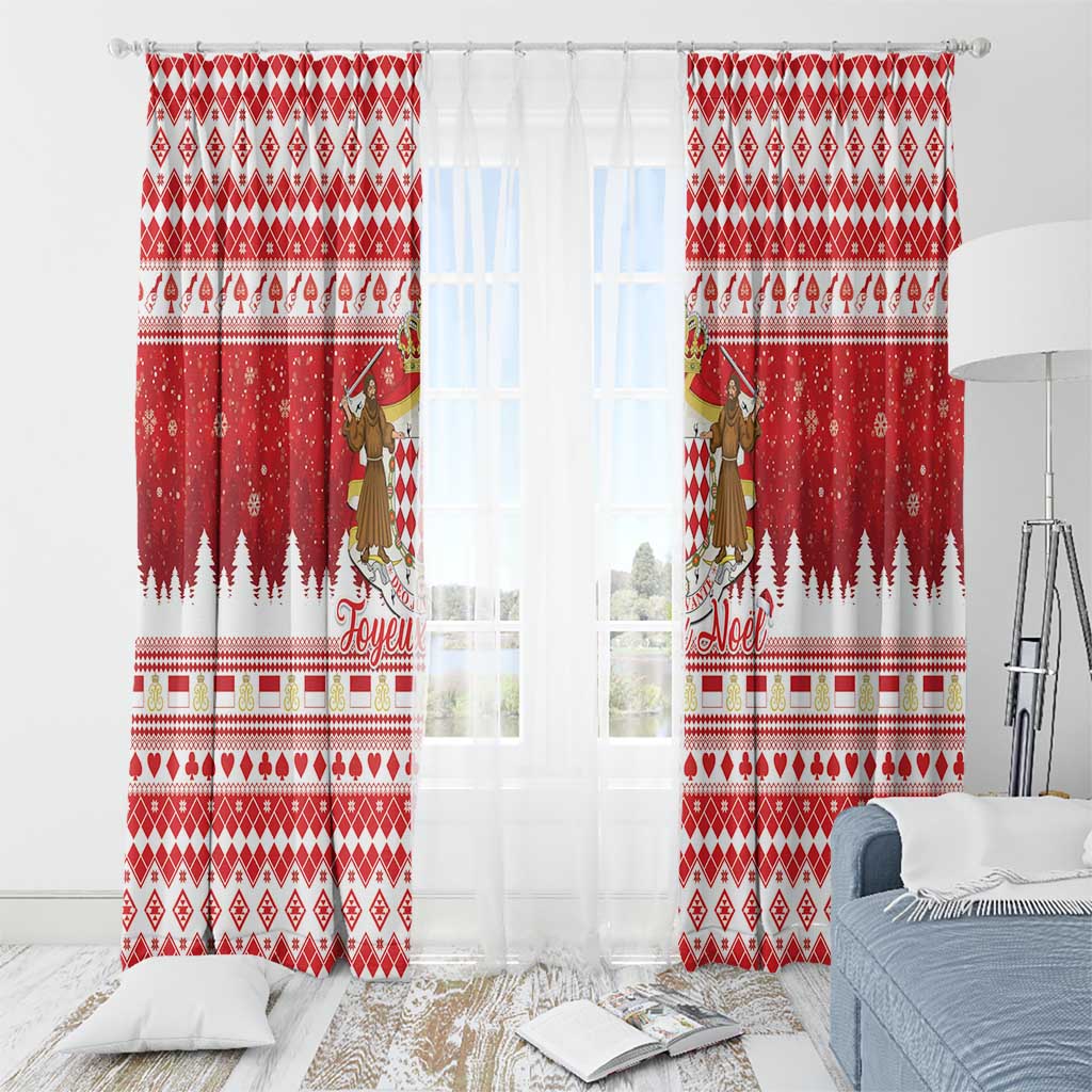 Monaco Christmas Window Curtain Joyeux Noel Coat Of Arms - Wonder Print Shop
