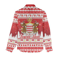 Monaco Christmas Women Casual Shirt Joyeux Noel Coat Of Arms - Wonder Print Shop