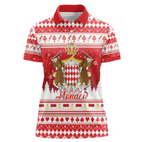 Monaco Christmas Women Polo Shirt Joyeux Noel Coat Of Arms - Wonder Print Shop