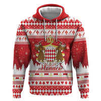 Monaco Christmas Zip Hoodie Joyeux Noel Coat Of Arms - Wonder Print Shop