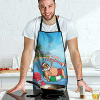 Monaco Christmas Apron Swimming Santa Claus - Wonder Print Shop