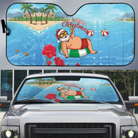 Monaco Christmas Auto Sun Shade Swimming Santa Claus - Wonder Print Shop