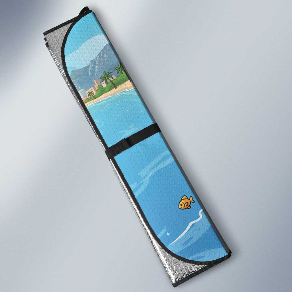 Monaco Christmas Auto Sun Shade Swimming Santa Claus - Wonder Print Shop