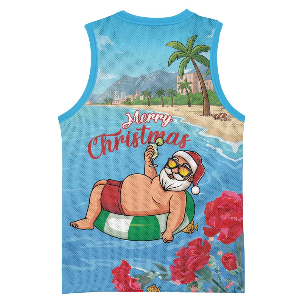 Monaco Christmas Basketball Jersey Swimming Santa Claus - Wonder Print Shop