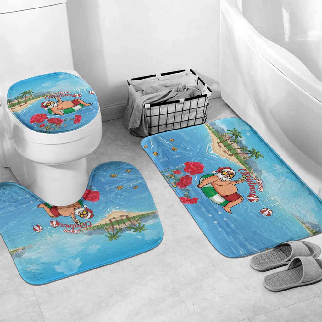 Monaco Christmas Bathroom Set Swimming Santa Claus - Wonder Print Shop