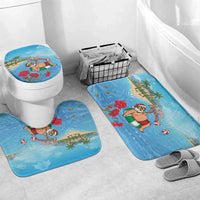 Monaco Christmas Bathroom Set Swimming Santa Claus - Wonder Print Shop