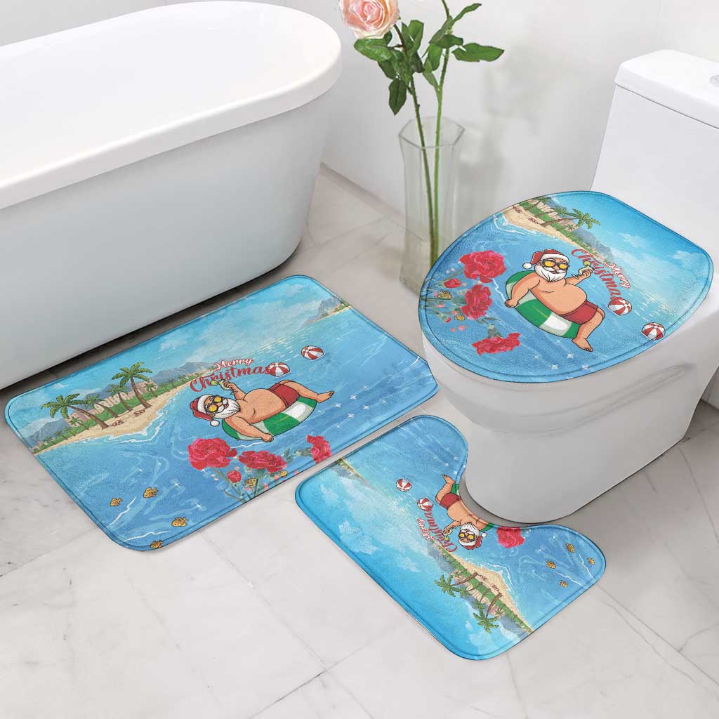 Monaco Christmas Bathroom Set Swimming Santa Claus - Wonder Print Shop