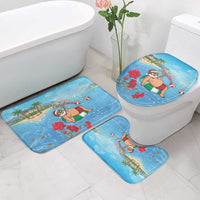 Monaco Christmas Bathroom Set Swimming Santa Claus - Wonder Print Shop