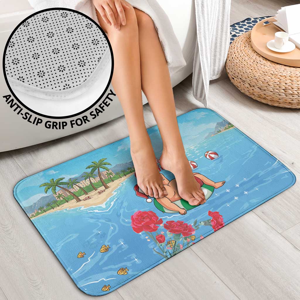 Monaco Christmas Bathroom Set Swimming Santa Claus - Wonder Print Shop