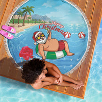 Monaco Christmas Beach Blanket Swimming Santa Claus - Wonder Print Shop