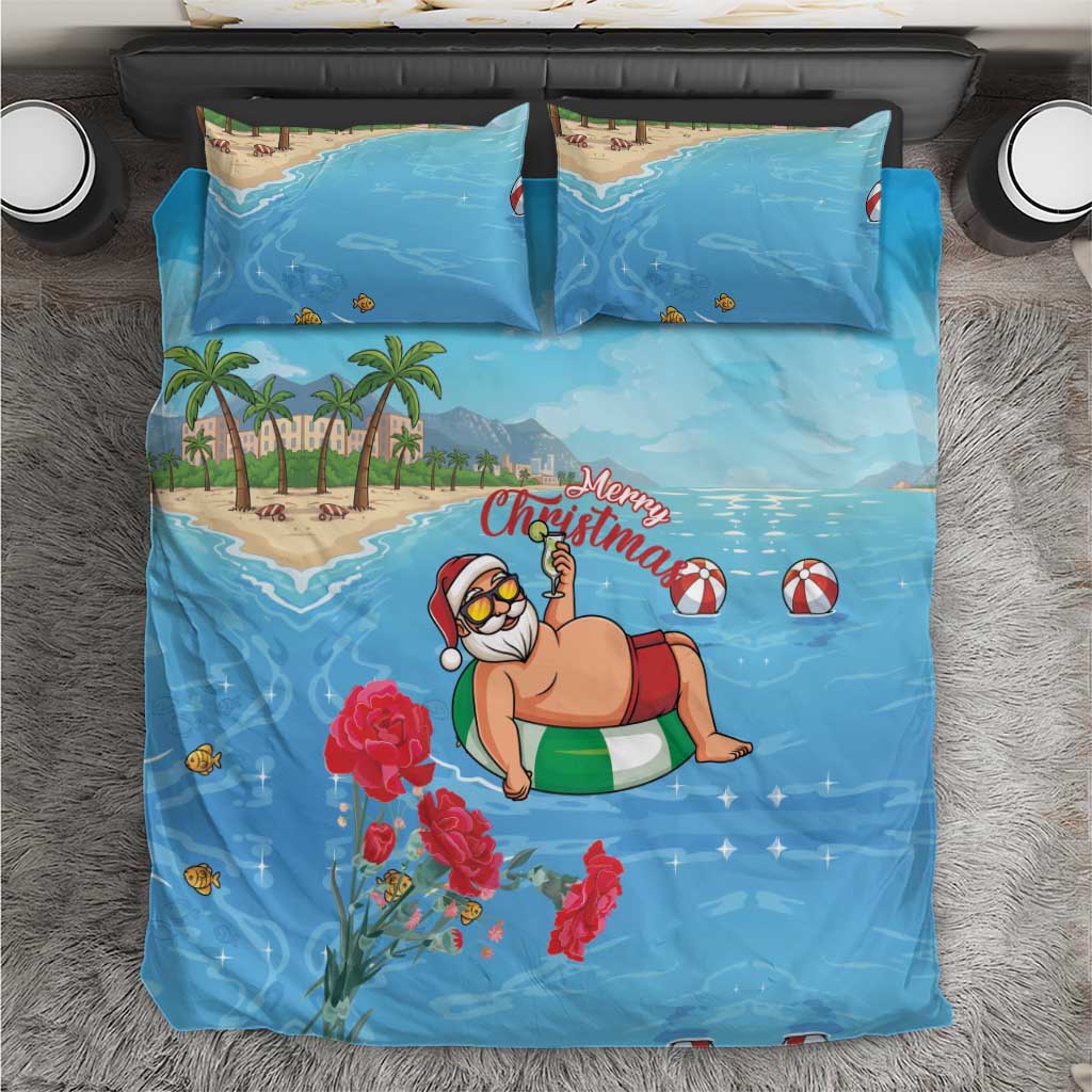 Monaco Christmas Bedding Set Swimming Santa Claus - Wonder Print Shop