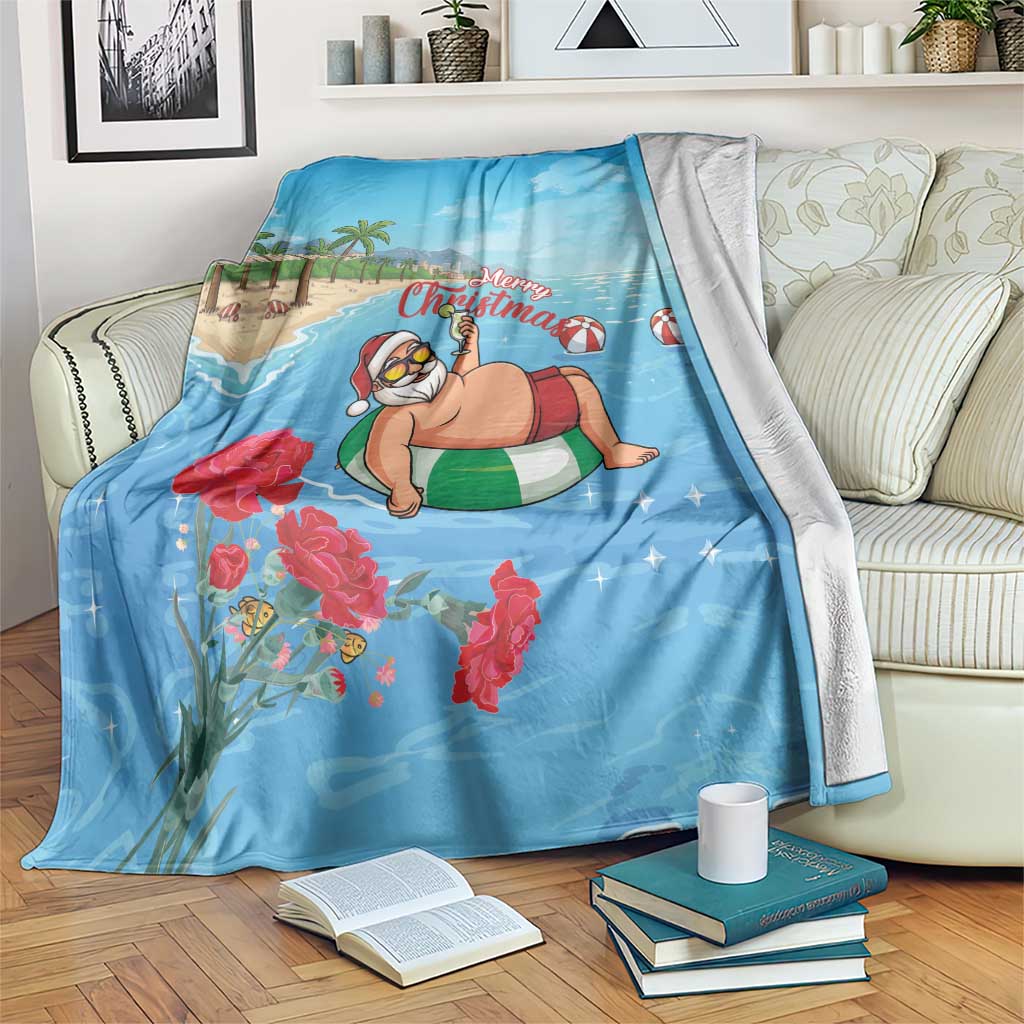 Monaco Christmas Blanket Swimming Santa Claus - Wonder Print Shop