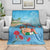 Monaco Christmas Blanket Swimming Santa Claus - Wonder Print Shop