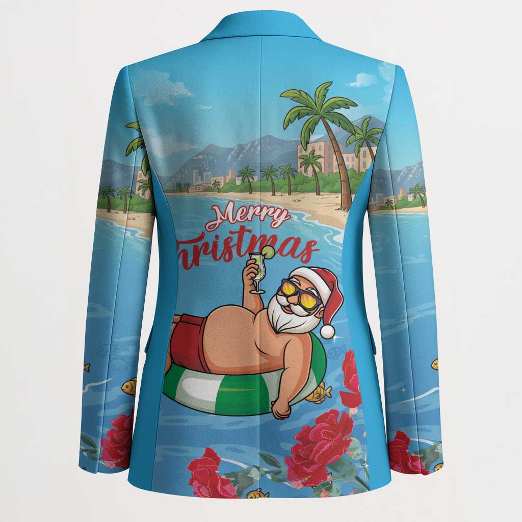 Monaco Christmas Blazer Swimming Santa Claus - Wonder Print Shop