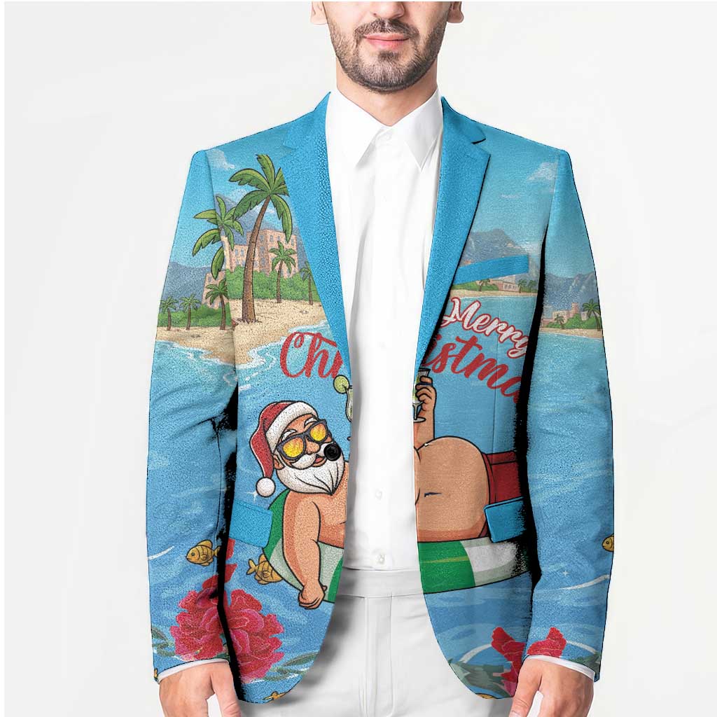Monaco Christmas Blazer Swimming Santa Claus - Wonder Print Shop