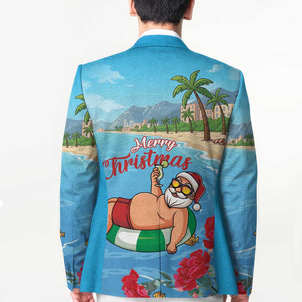 Monaco Christmas Blazer Swimming Santa Claus - Wonder Print Shop