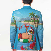 Monaco Christmas Blazer Swimming Santa Claus - Wonder Print Shop