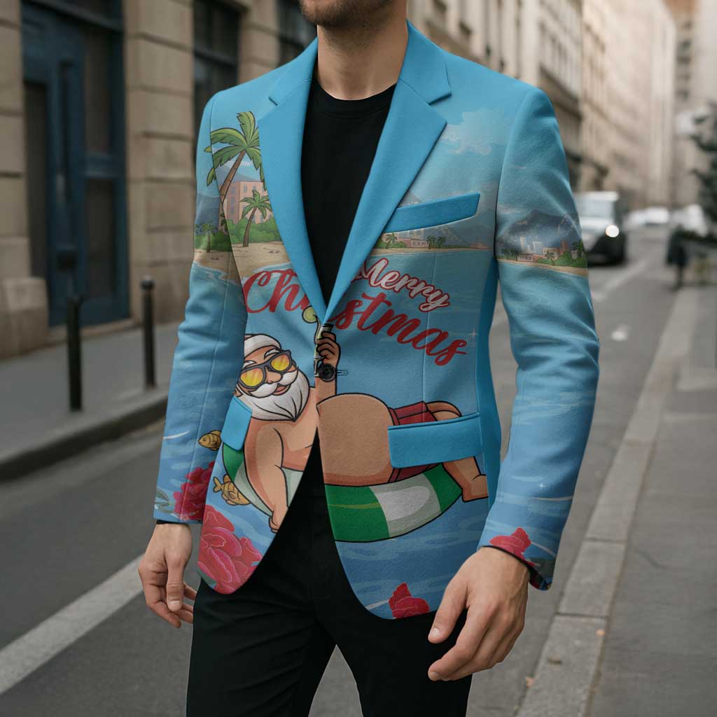 Monaco Christmas Blazer Swimming Santa Claus - Wonder Print Shop