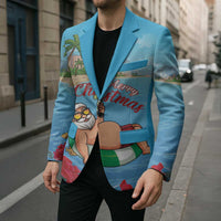 Monaco Christmas Blazer Swimming Santa Claus - Wonder Print Shop