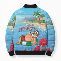 Monaco Christmas Bomber Puffer Jacket Swimming Santa Claus - Wonder Print Shop