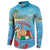 Monaco Christmas Button Sweatshirt Swimming Santa Claus - Wonder Print Shop