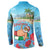 Monaco Christmas Button Sweatshirt Swimming Santa Claus - Wonder Print Shop
