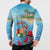 Monaco Christmas Button Sweatshirt Swimming Santa Claus - Wonder Print Shop