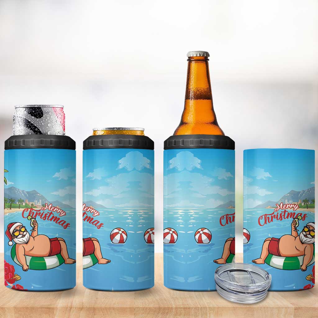 Monaco Christmas 4 in 1 Can Cooler Tumbler Swimming Santa Claus - Wonder Print Shop