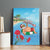Monaco Christmas Canvas Wall Art Swimming Santa Claus - Wonder Print Shop