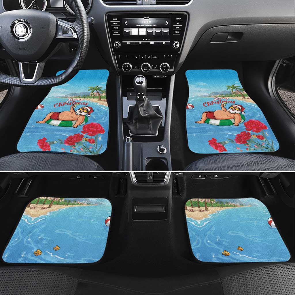 Monaco Christmas Car Mats Swimming Santa Claus - Wonder Print Shop