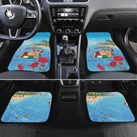 Monaco Christmas Car Mats Swimming Santa Claus - Wonder Print Shop