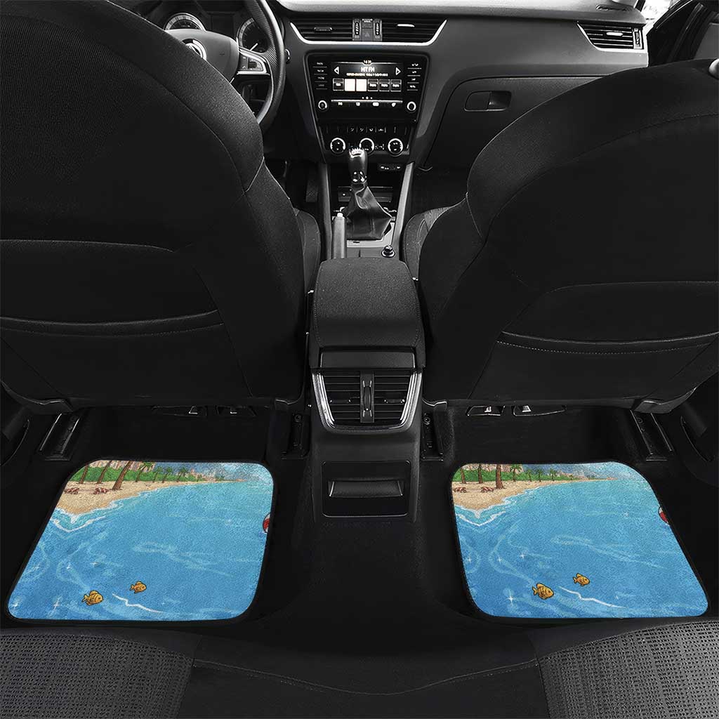 Monaco Christmas Car Mats Swimming Santa Claus - Wonder Print Shop
