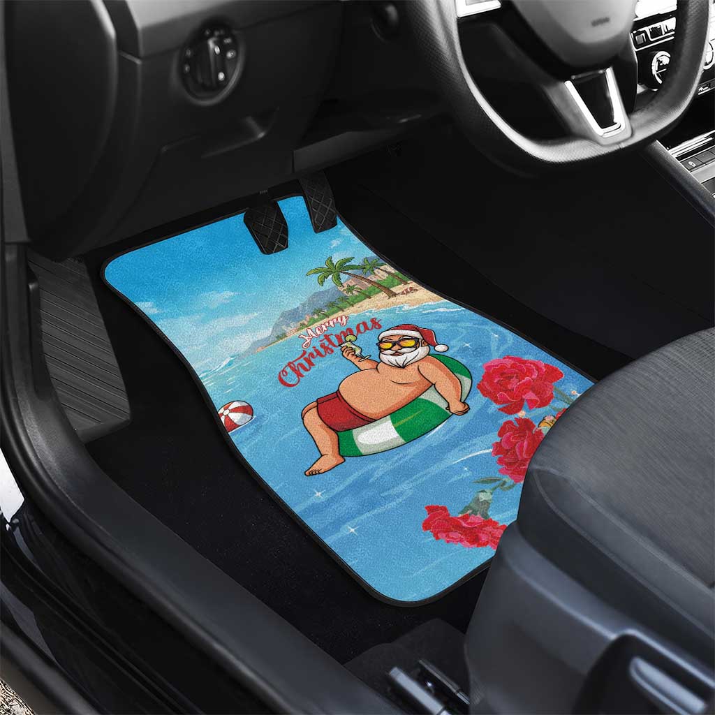 Monaco Christmas Car Mats Swimming Santa Claus - Wonder Print Shop