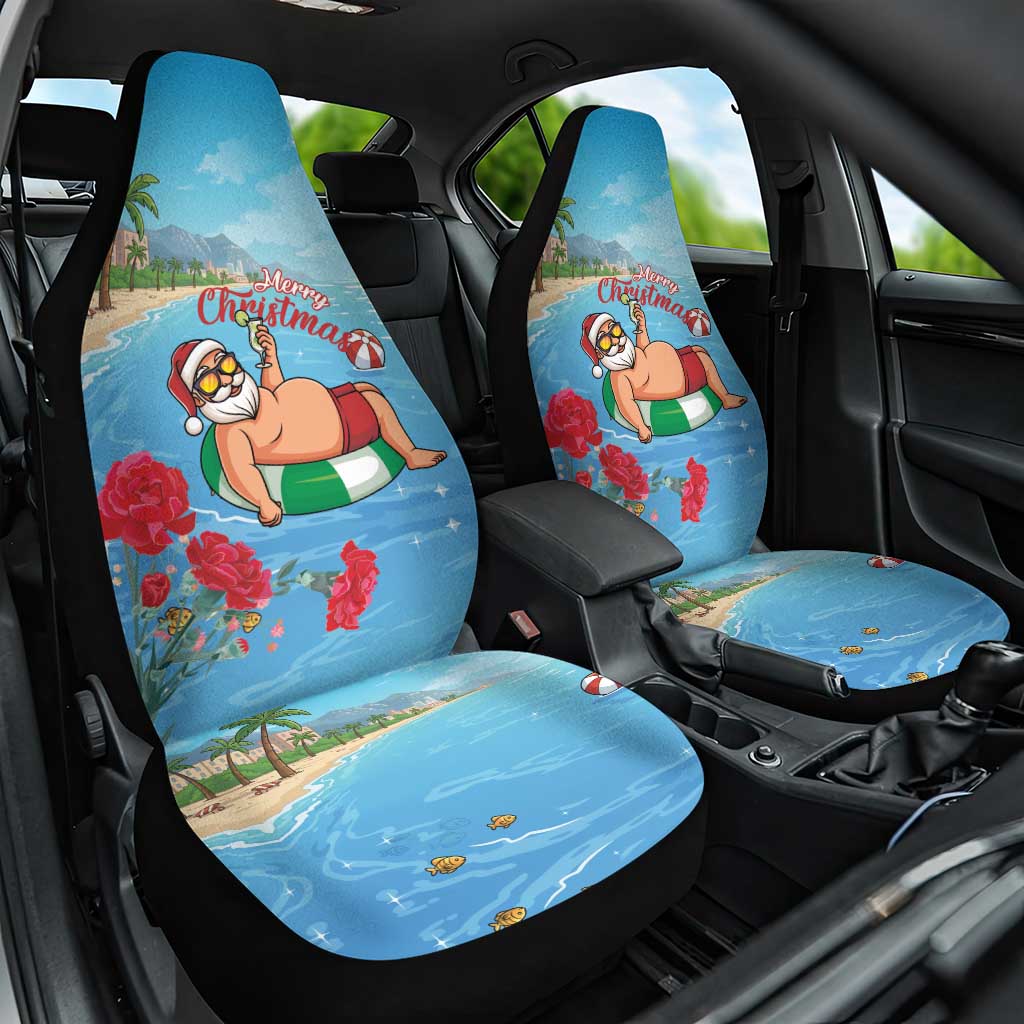 Monaco Christmas Car Seat Cover Swimming Santa Claus - Wonder Print Shop