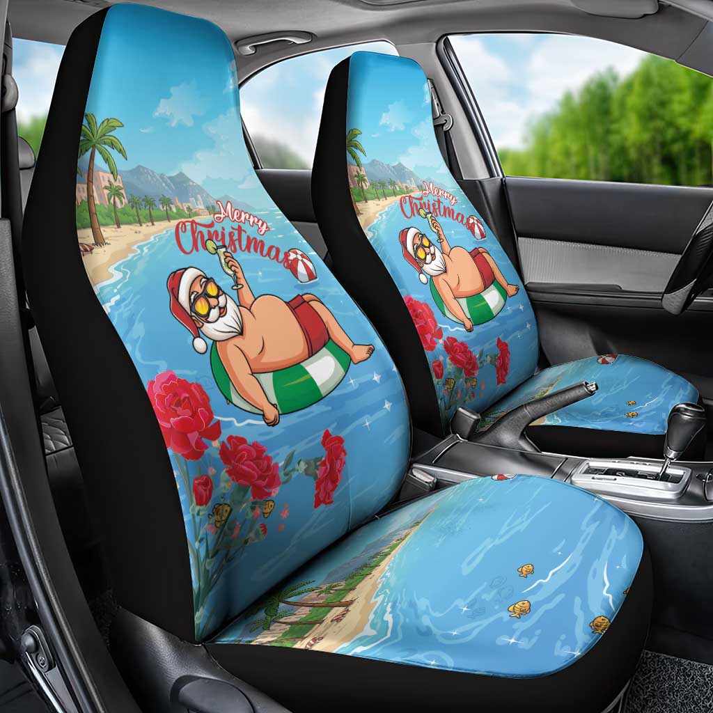 Monaco Christmas Car Seat Cover Swimming Santa Claus - Wonder Print Shop