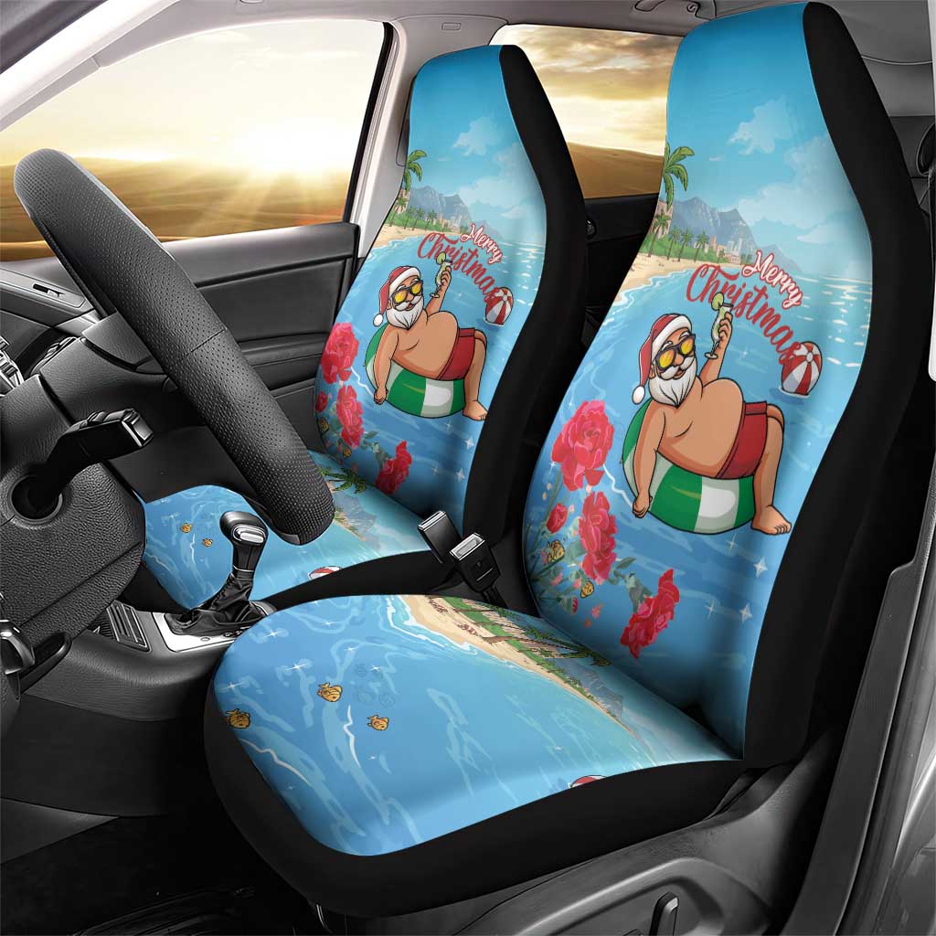 Monaco Christmas Car Seat Cover Swimming Santa Claus - Wonder Print Shop