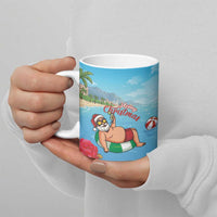 Monaco Christmas Ceramic Mug Swimming Santa Claus - Wonder Print Shop