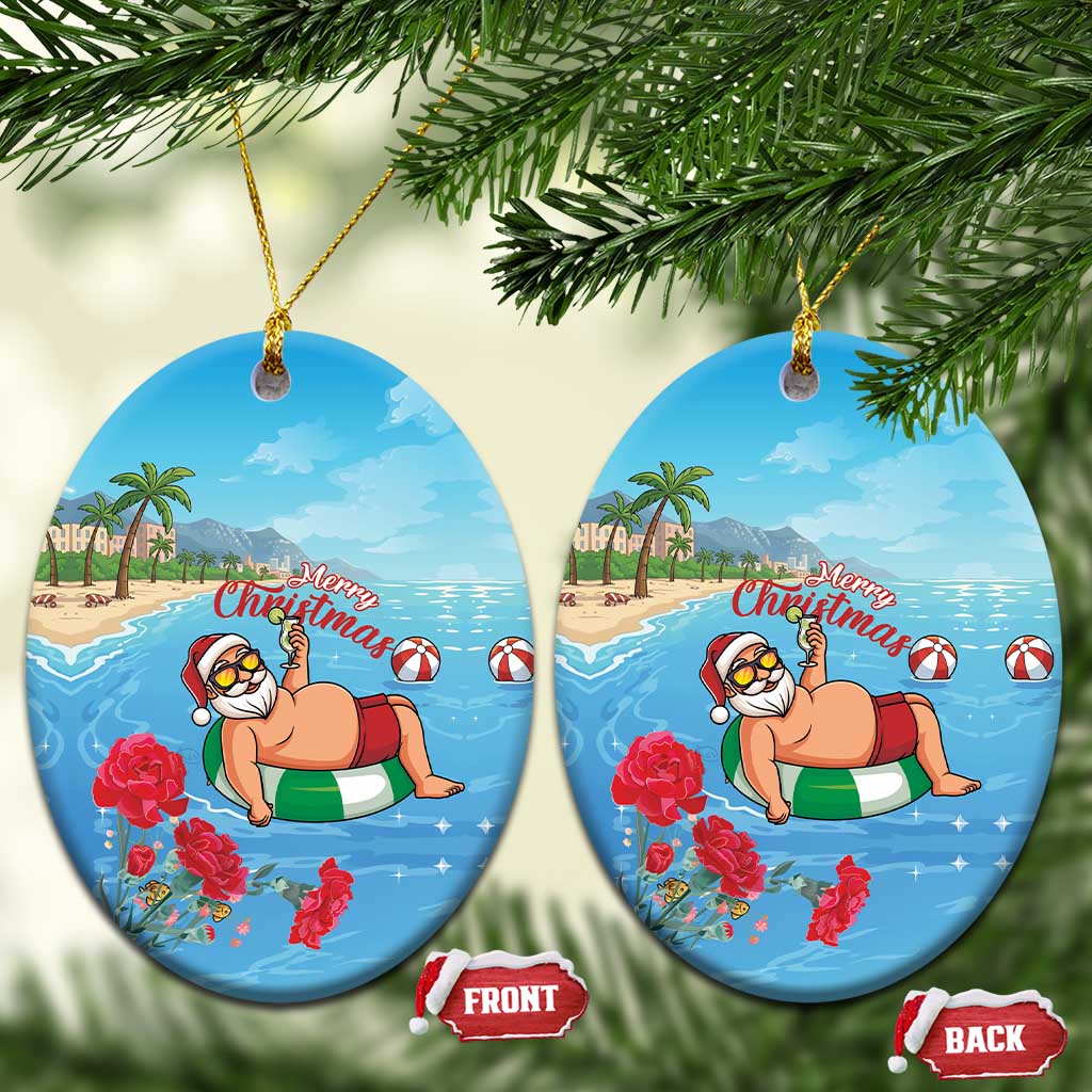 Monaco Christmas Ceramic Ornament Swimming Santa Claus - Wonder Print Shop