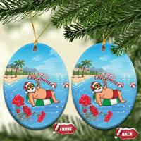 Monaco Christmas Ceramic Ornament Swimming Santa Claus - Wonder Print Shop
