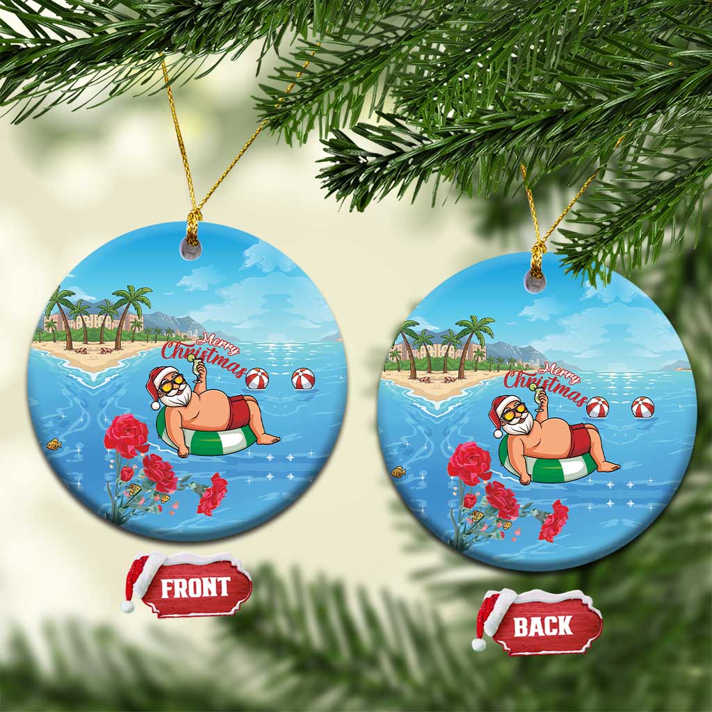 Monaco Christmas Ceramic Ornament Swimming Santa Claus - Wonder Print Shop