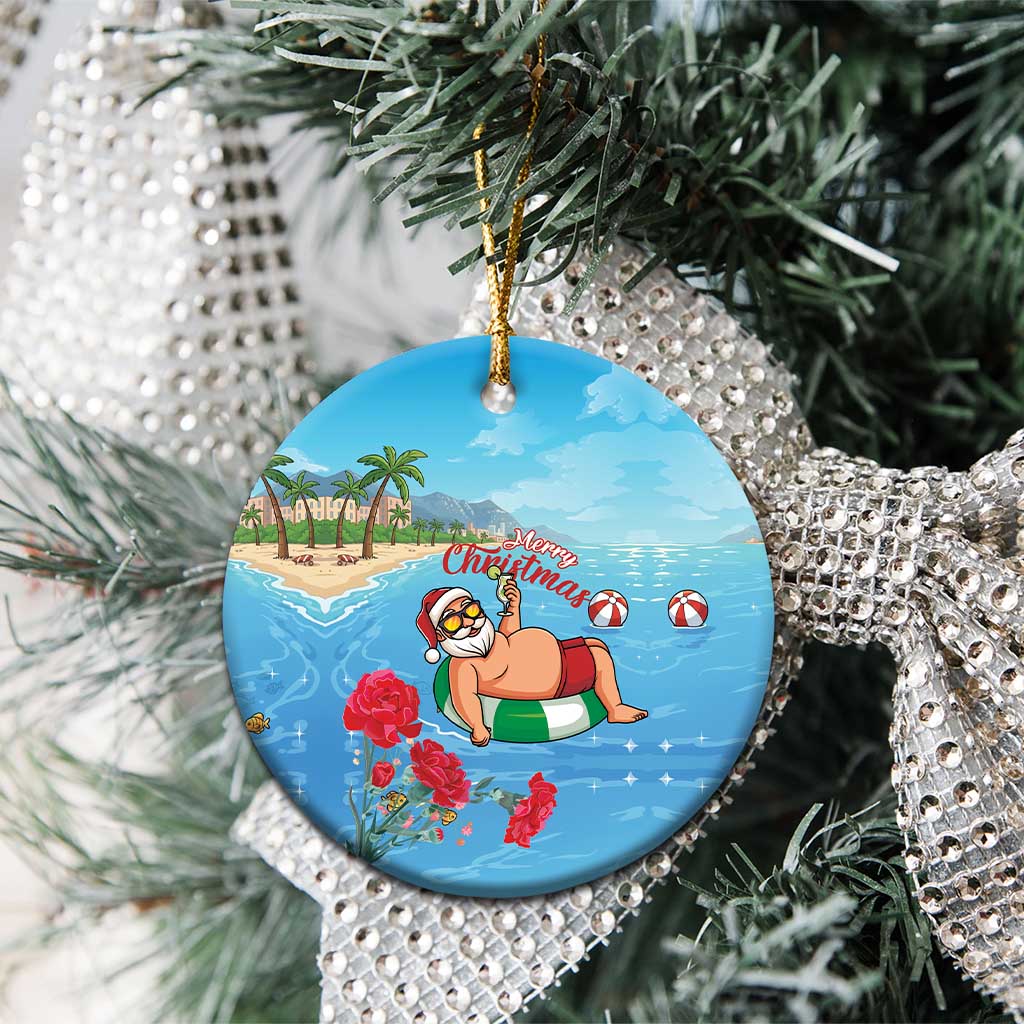 Monaco Christmas Ceramic Ornament Swimming Santa Claus - Wonder Print Shop