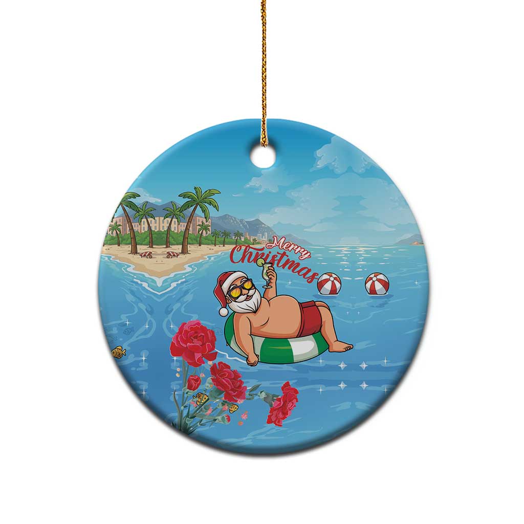 Monaco Christmas Ceramic Ornament Swimming Santa Claus - Wonder Print Shop