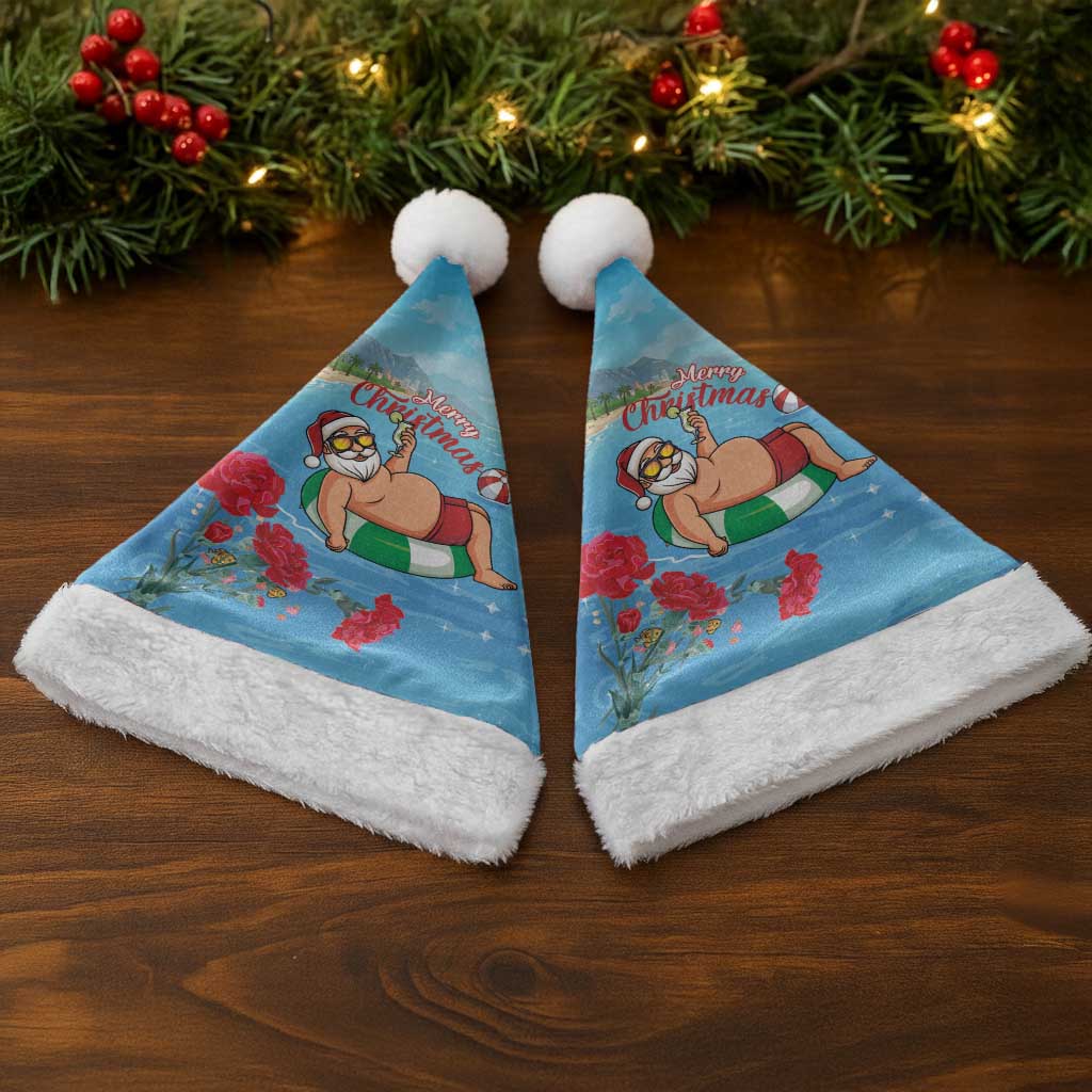 Monaco Christmas Santa Hat Swimming Santa Claus - Wonder Print Shop