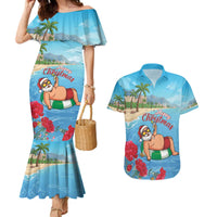 Monaco Christmas Couples Matching Mermaid Dress and Hawaiian Shirt Swimming Santa Claus - Wonder Print Shop